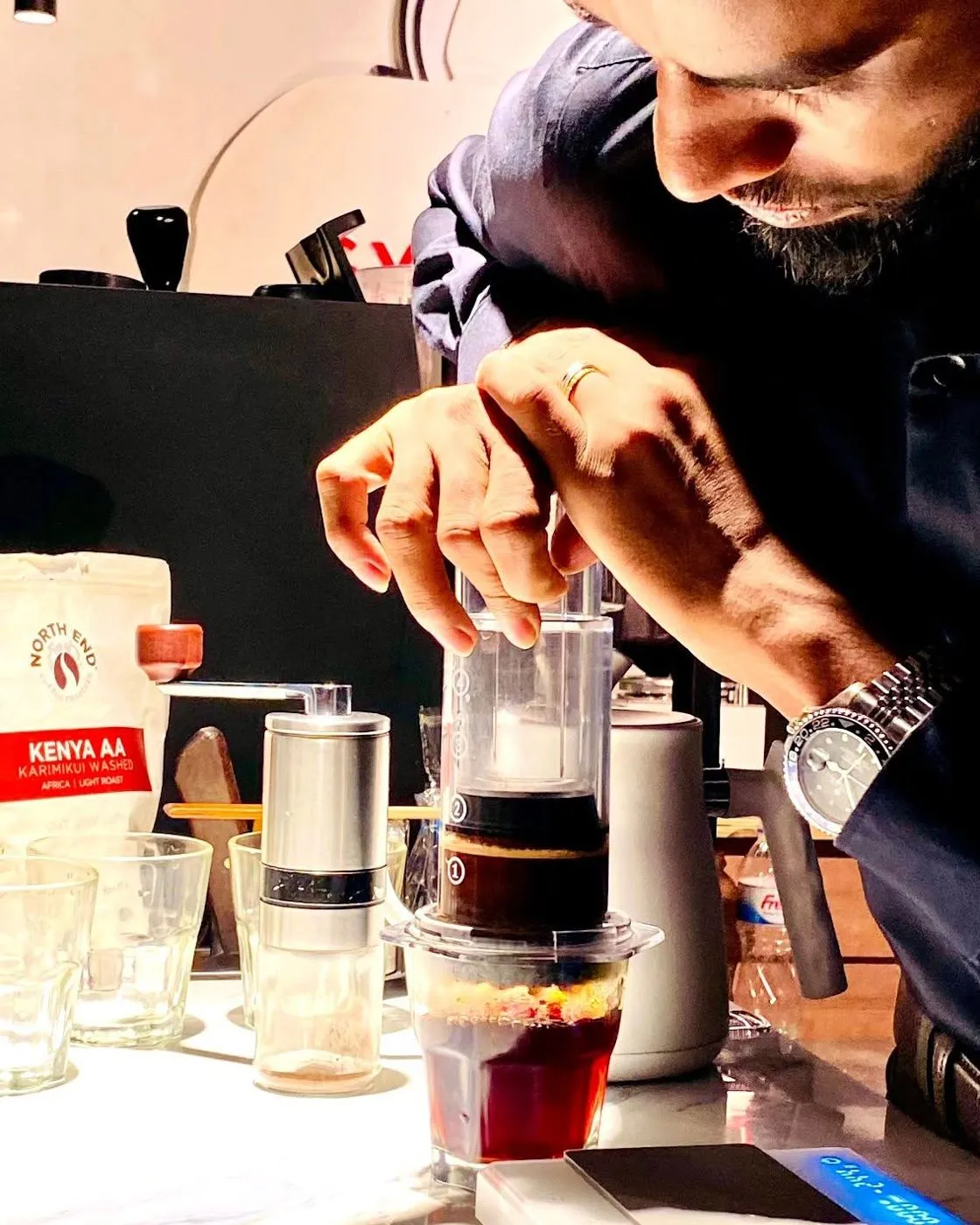 AeroPress brewing, Kenya AA
